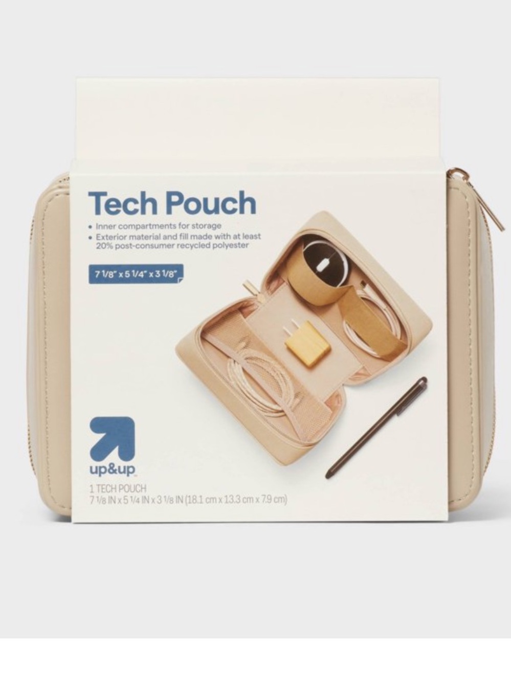 Up & Up Tech Pouch - Inner Compartments for storage- Tan